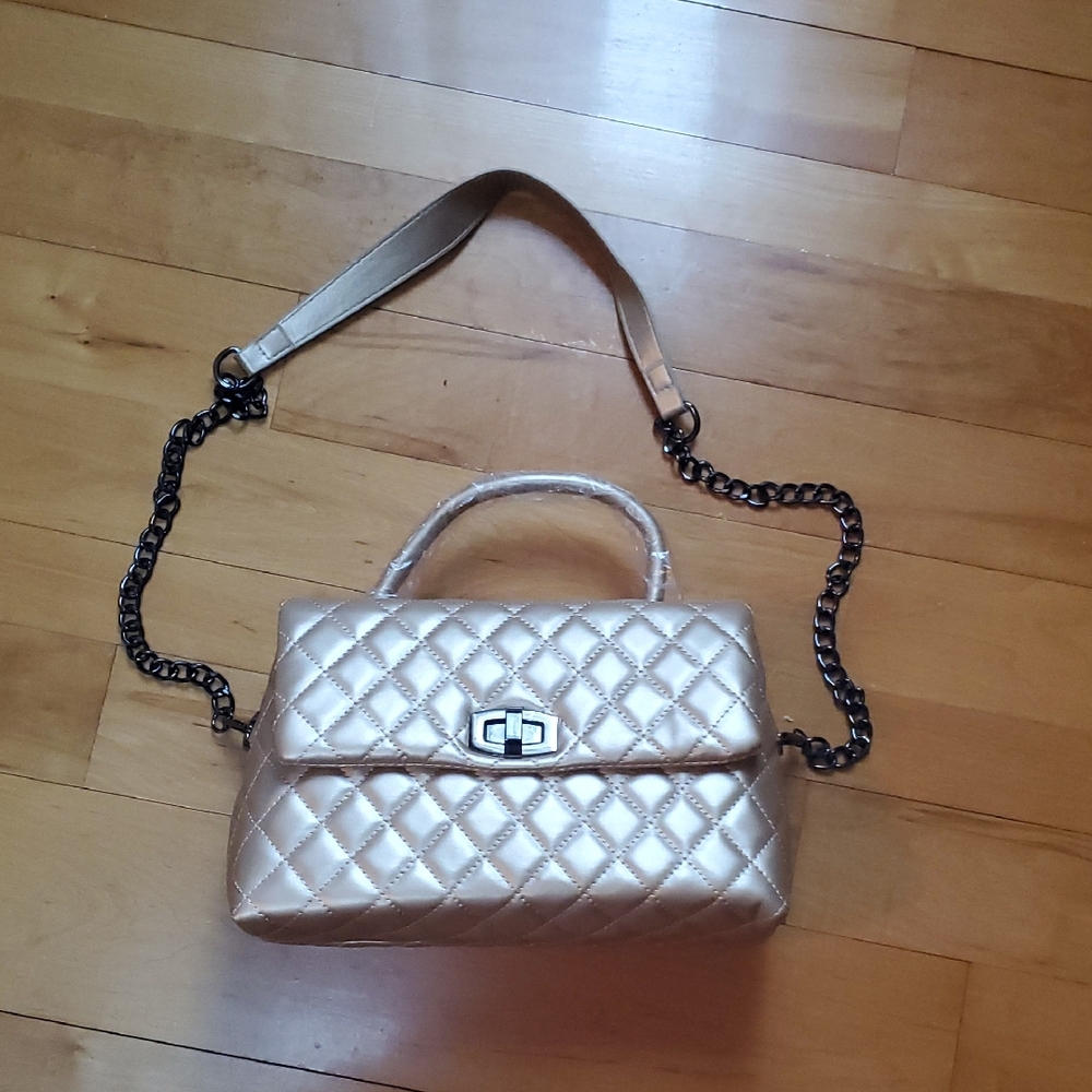 Gold Quilted Handbag